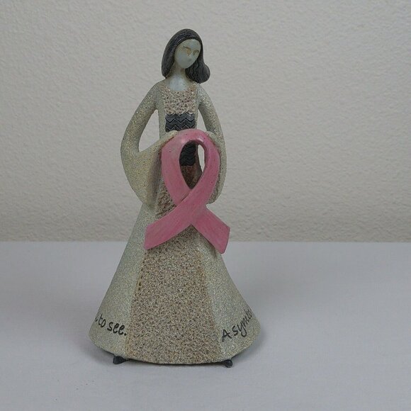 Art Stone Other - Breast Cancer Ribbon Art Stone Carson Statue Figurine Inspirational Saying Hope